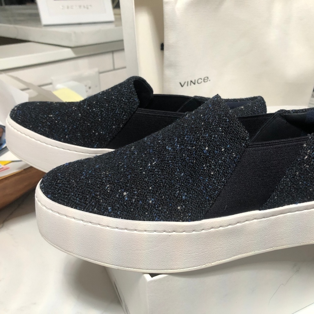 New! Vince Warren Tweed Platform Sneakers sz 7.5M